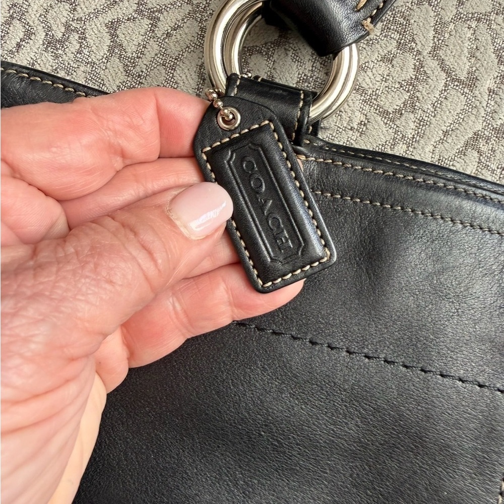 Coach Vintage Y2K Soho Black Leather Tote Satchel Double Buckle - Picture 5 of 8